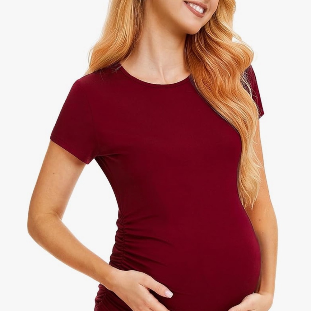 Women's Maternity Burgundy Top